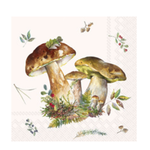 Boston International Cocktail Napkin, Mushroom Collection Cream