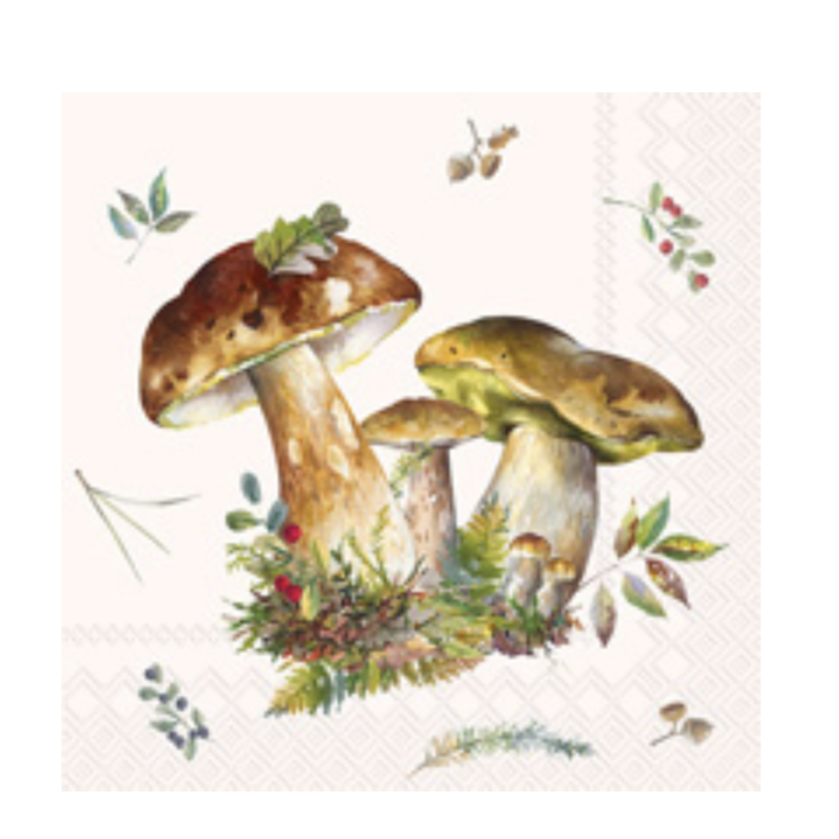 Boston International Cocktail Napkin, Mushroom Collection Cream