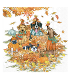 Boston International Cocktail Napkin, Autumn Dogs | Boston International