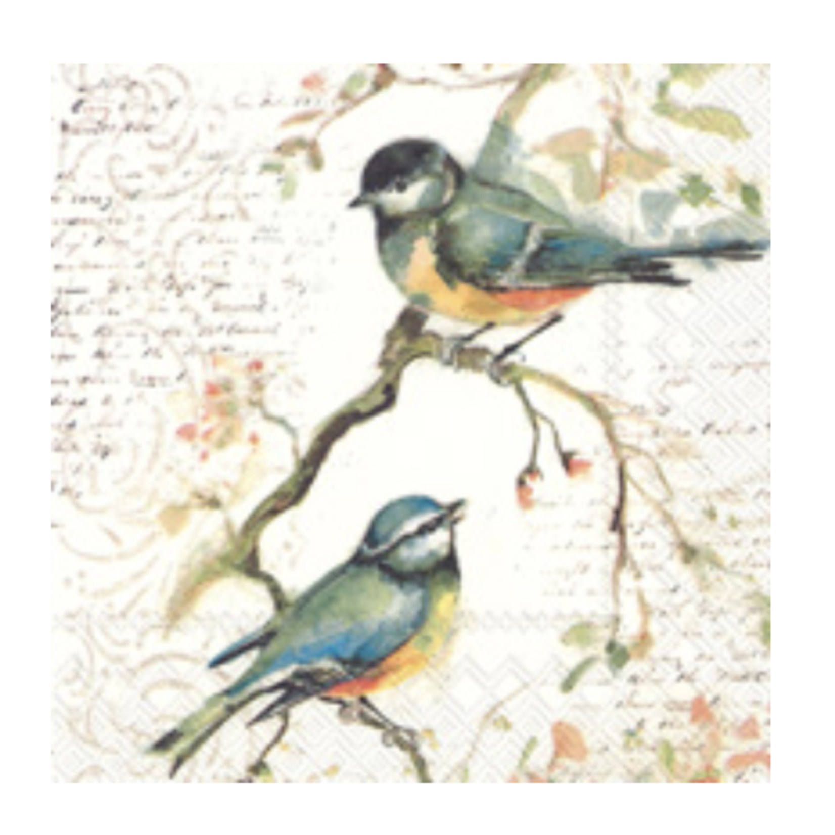 Boston International Cocktail Napkin, Happy Little Titmice | Boston International