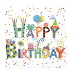 Boston International Luncheon Napkin, Happy Day | Boston International