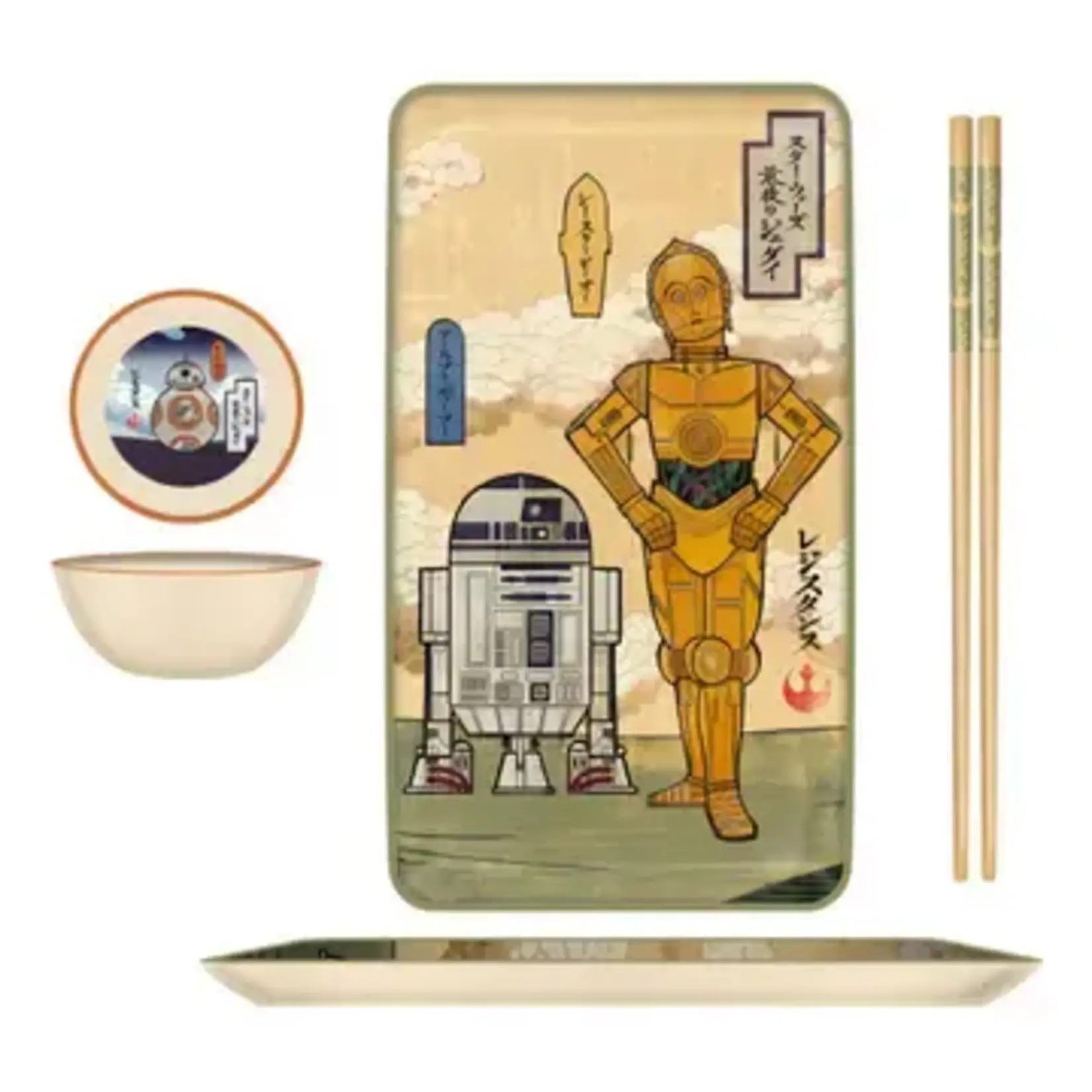 Silver Buffalo Star Wars Droid Illustrations Boxed 3pc Ceramic Sushi Set