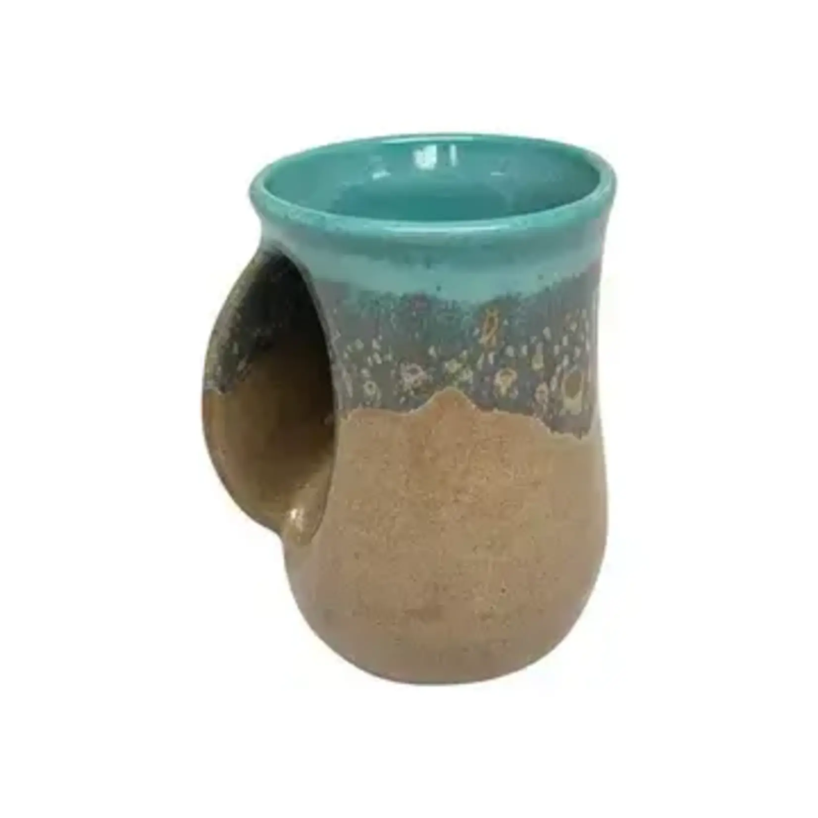 Clay in Motion Original Handwarmer Mug - Island Oasis / Left Hand