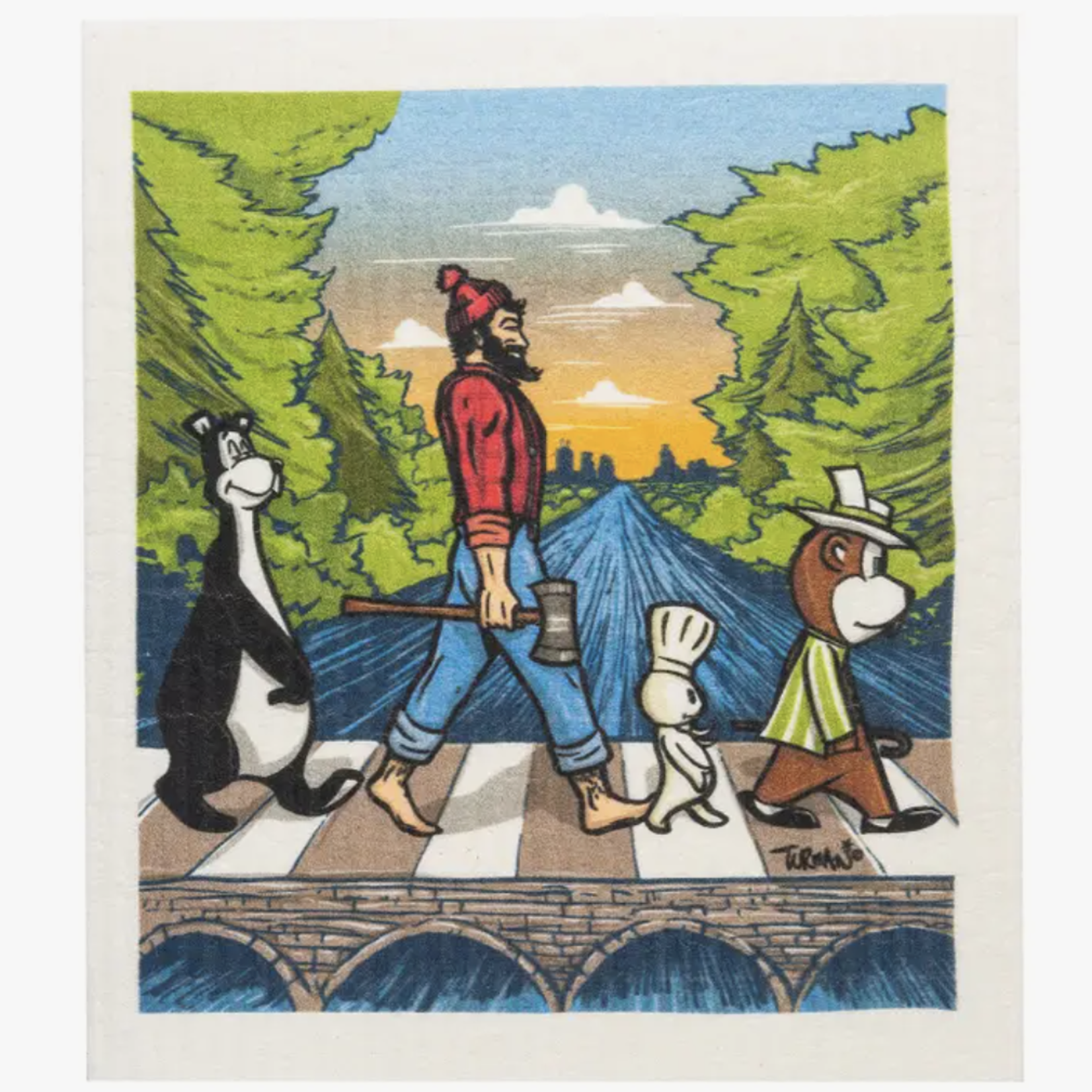 Adam Turman Artwork MN Abbey Road Swedish Dishcloth | Adam Turman Artwork