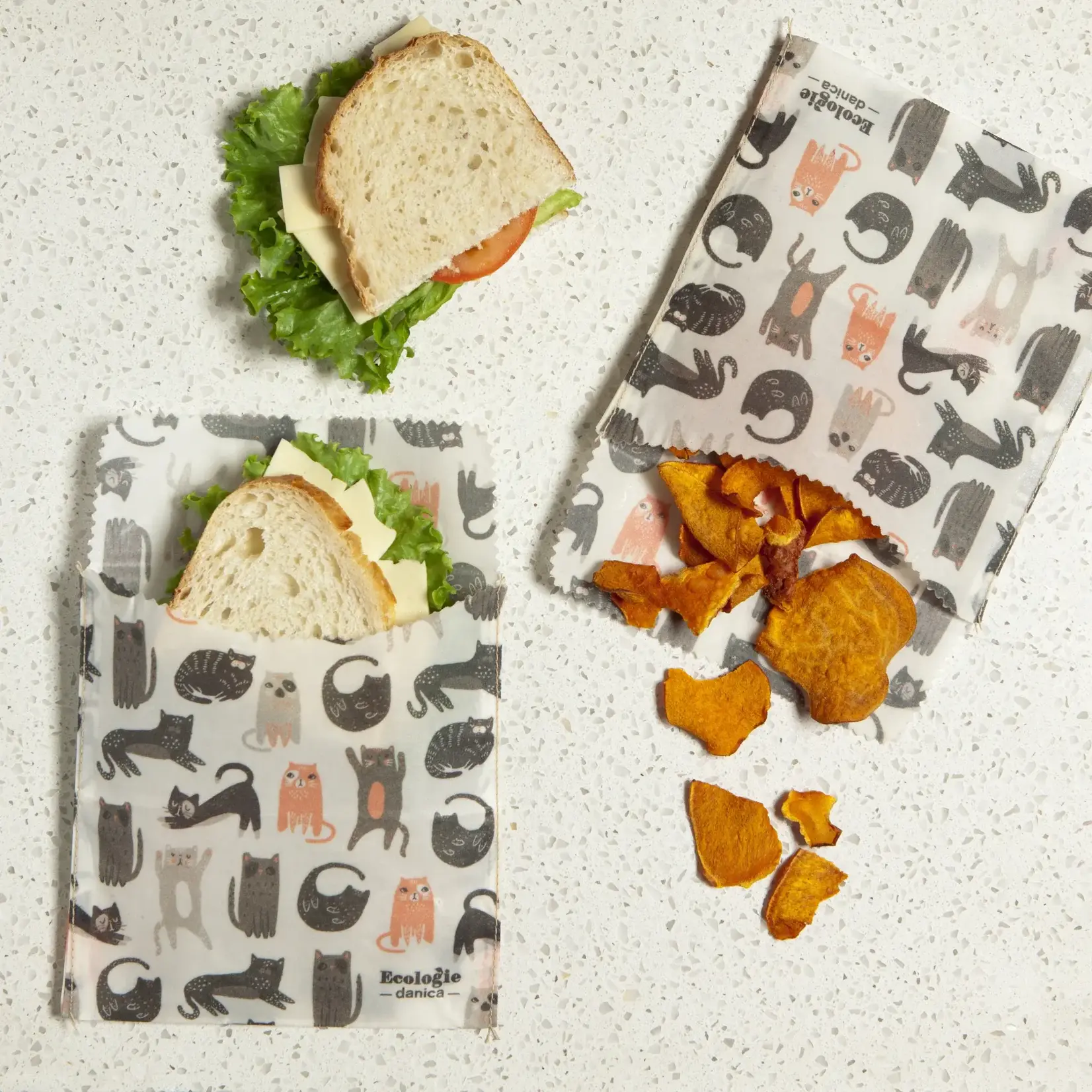 Now Designs Wax Wraps Set/2 Sandwich - Cats