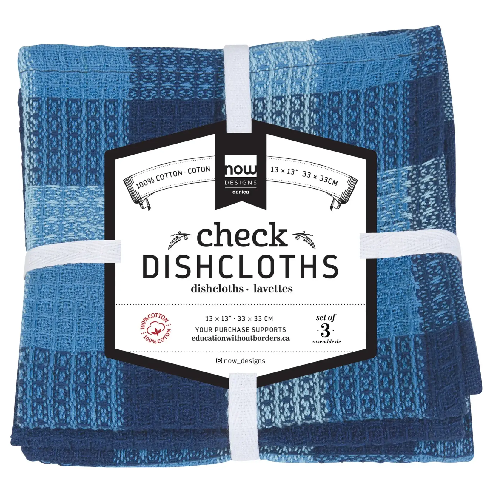 Now Designs Dishcloth Set/3 - Check Indigo