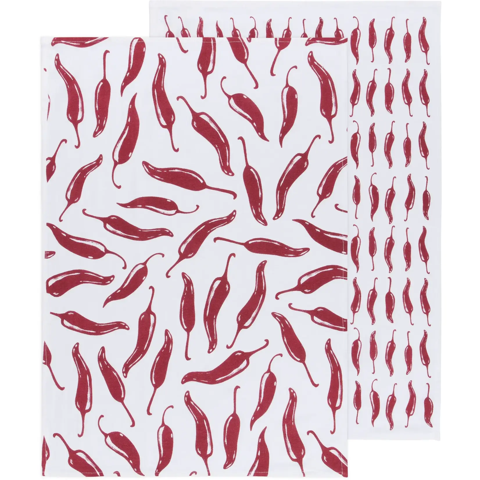 Danica Brands Dishtowel Set/2 - Chili Peppers Carmine Red