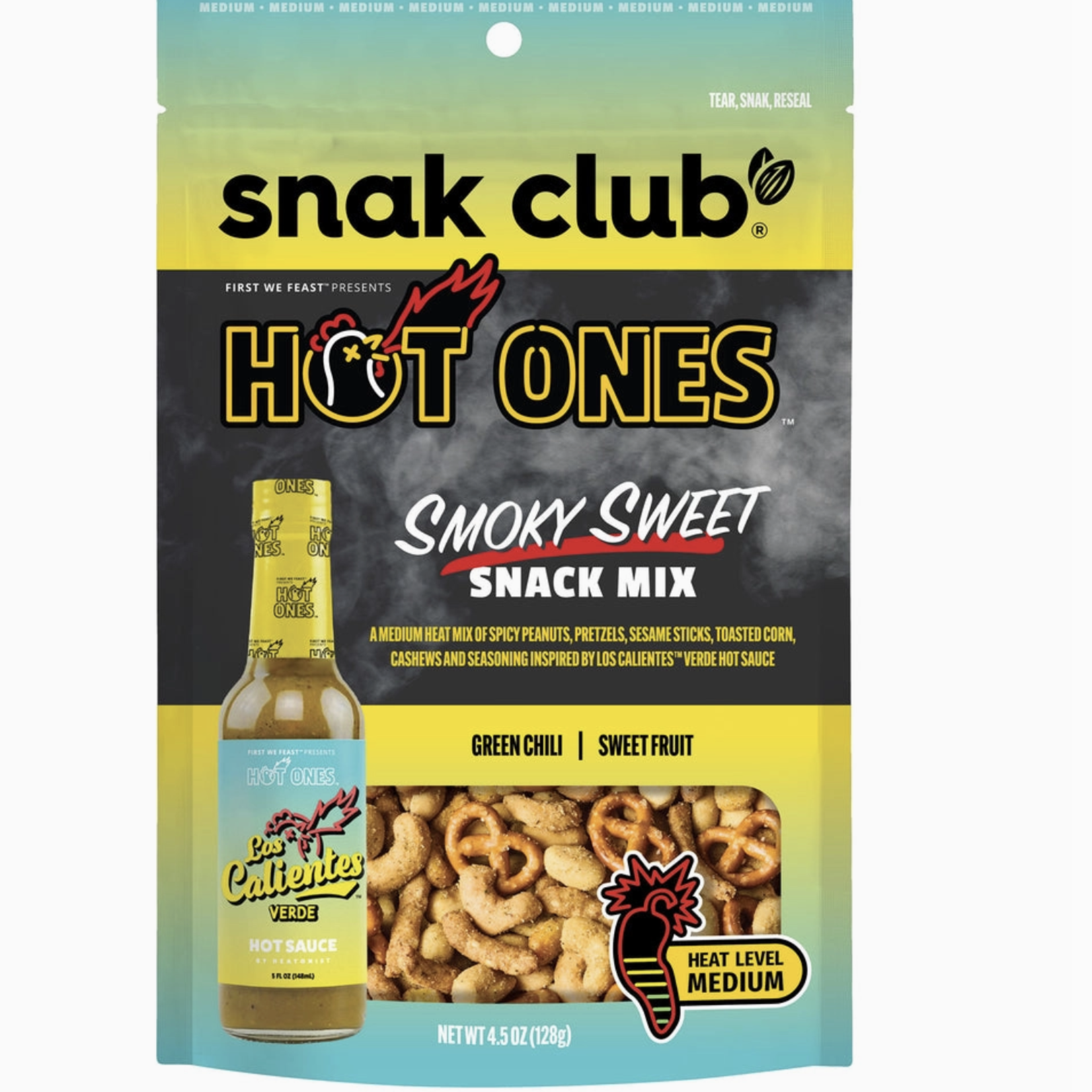 Snak Club Hot Ones Smoky Sweet Snack Mix, 4.5oz Bag