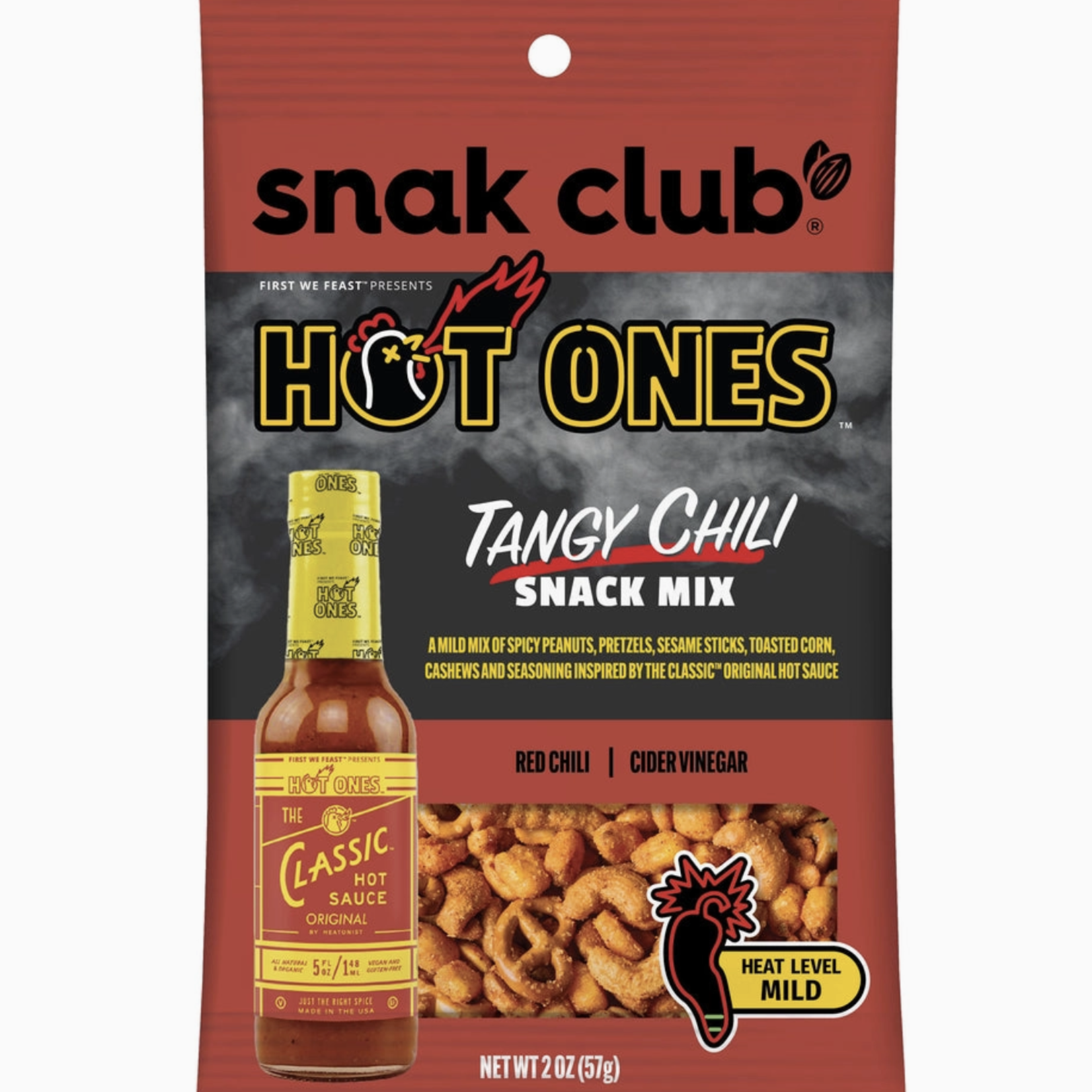 Snak Club Hot Ones Tangy Chili Snack Mix, 4.5oz Bag