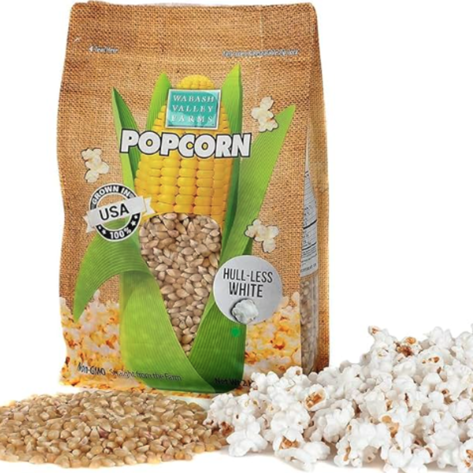 Wabash Valley Farms Baby White Hull-less Popcorn Kernels, Burlap Bag | Wabash Valley Farms