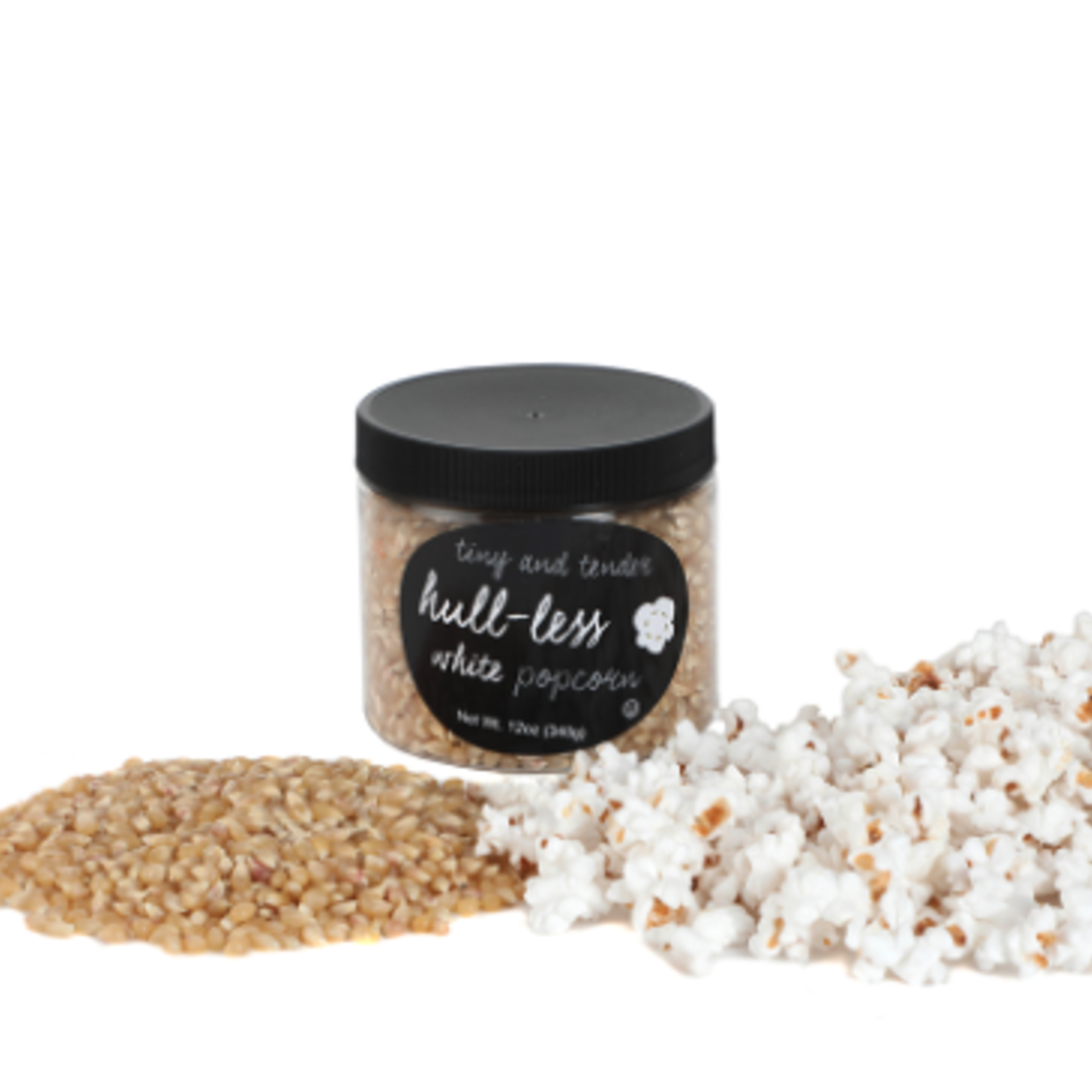 Wabash Valley Farms Tender & Tiny Hull-less White Corn - 16oz Baby White (Hull-less) Kernels