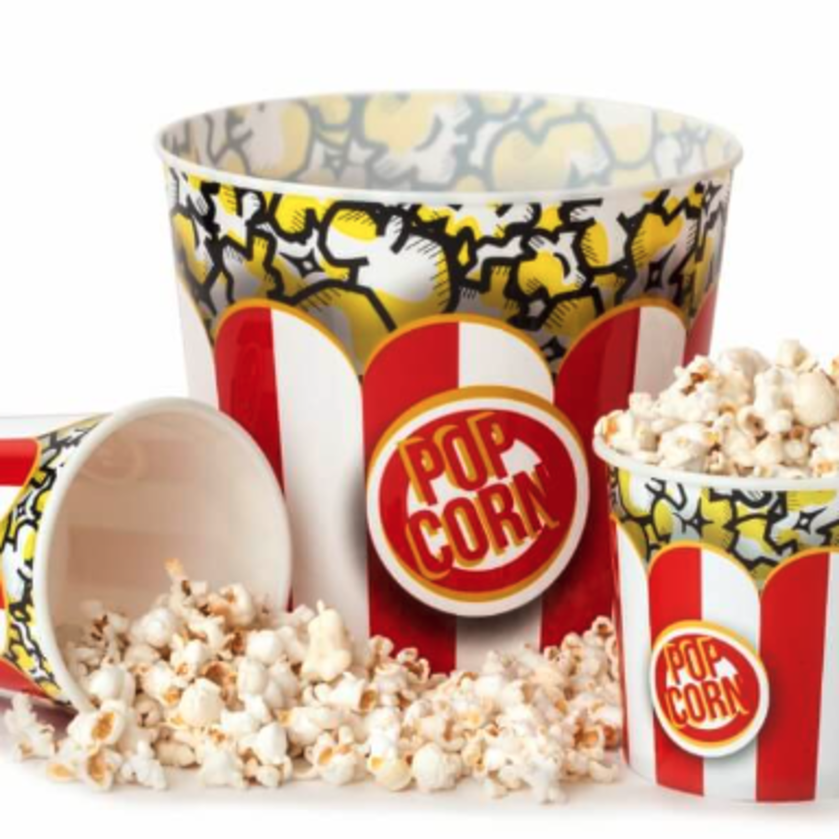 Wabash Valley Farms Jumbo Classic Striped Popcorn Tub - Red/White Stripe- 9qt Size