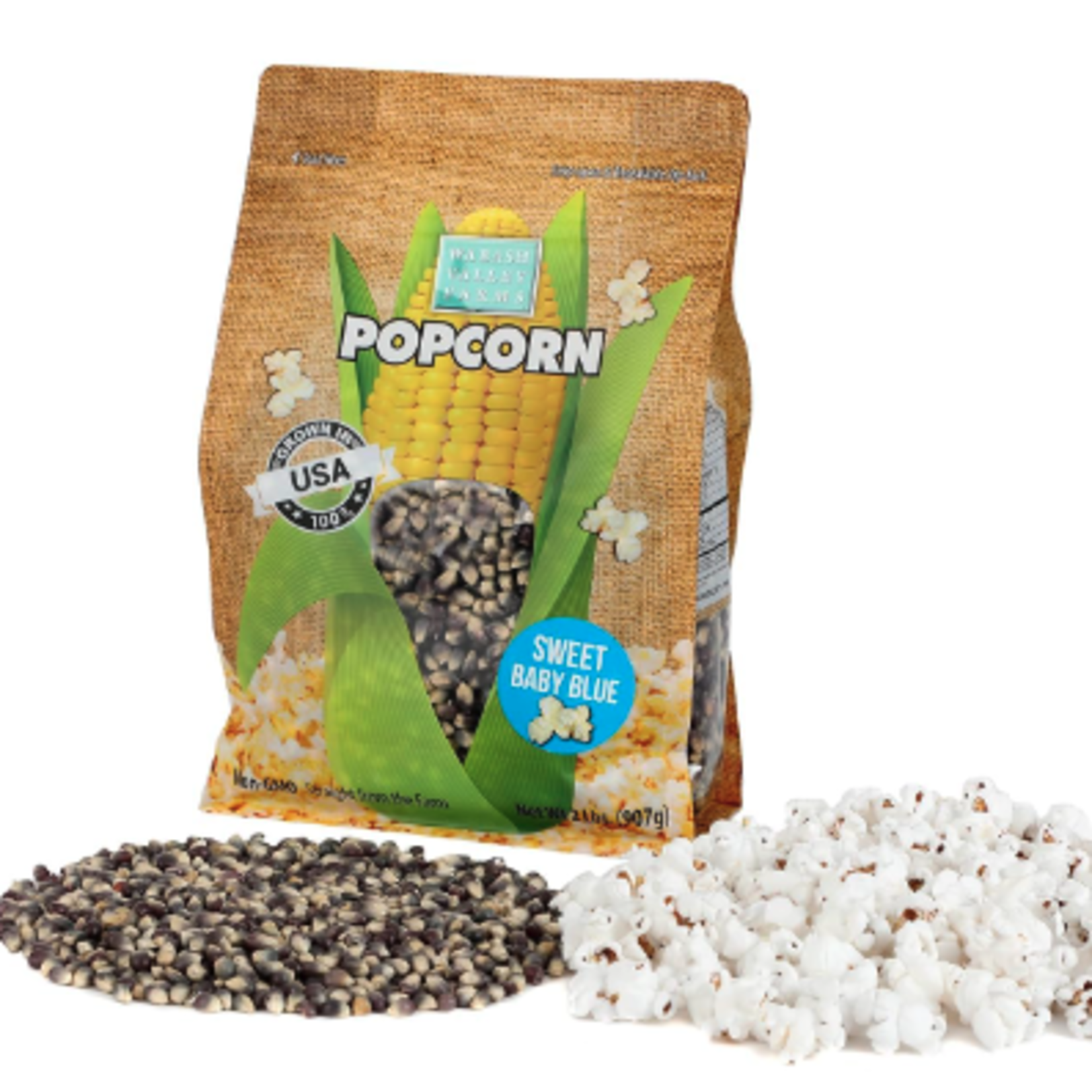 Wabash Valley Farms Sweet Baby Blue Popcorn Kernels - Burlap Bag