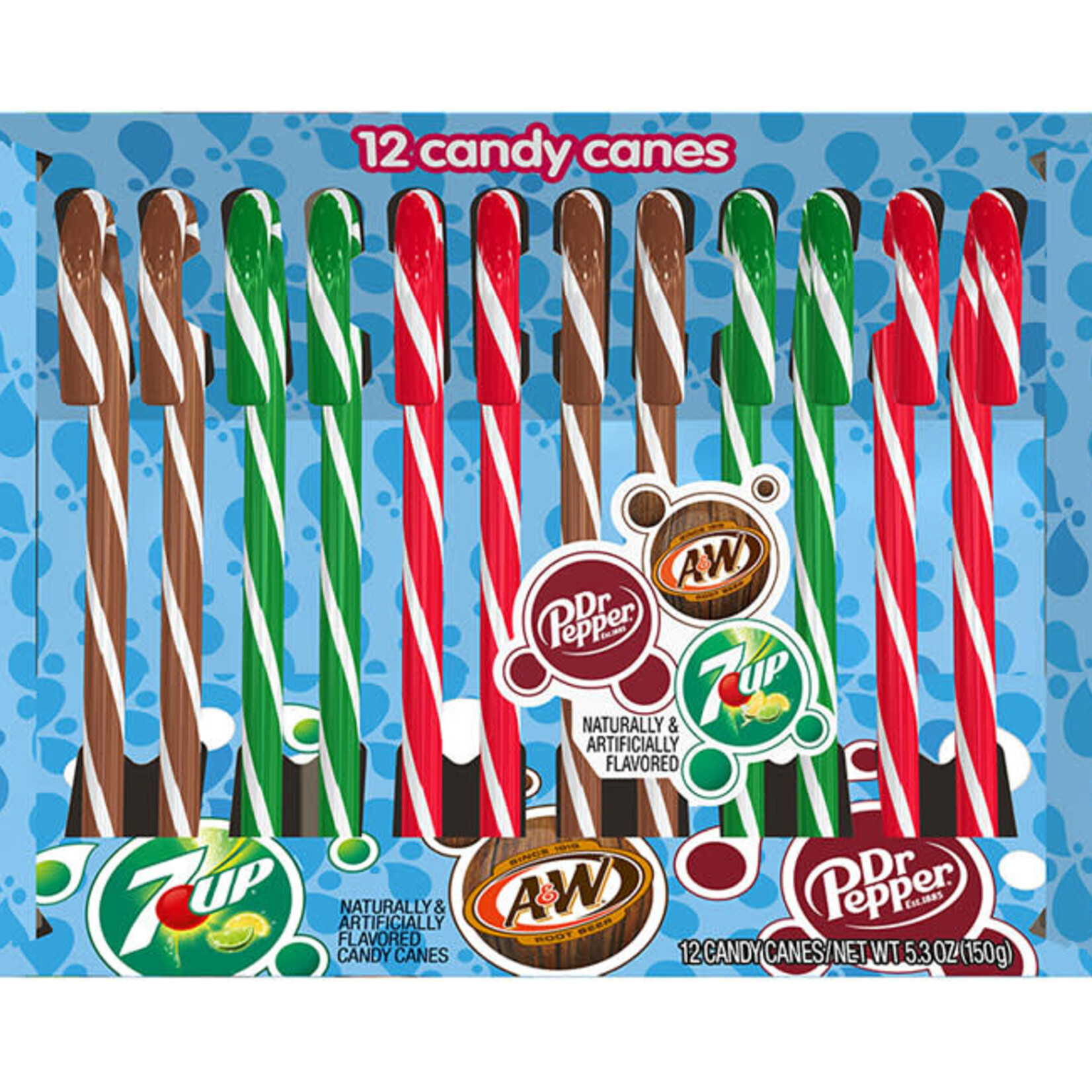 CRADLE PACK - DR PEPPER 7UP A&W CANDY CANES 12 CT