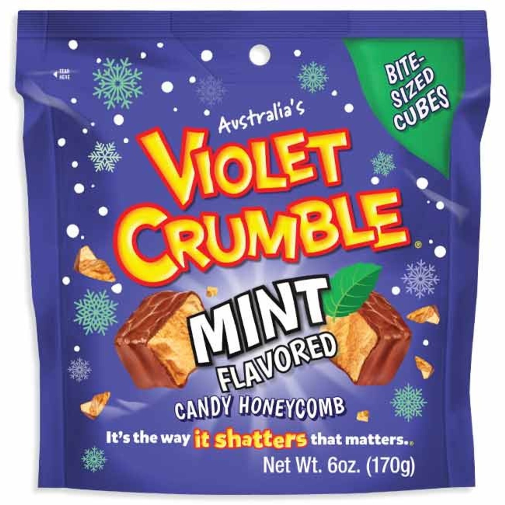 VIOLET CRUMBLE BITE SIZE CUBES MINT