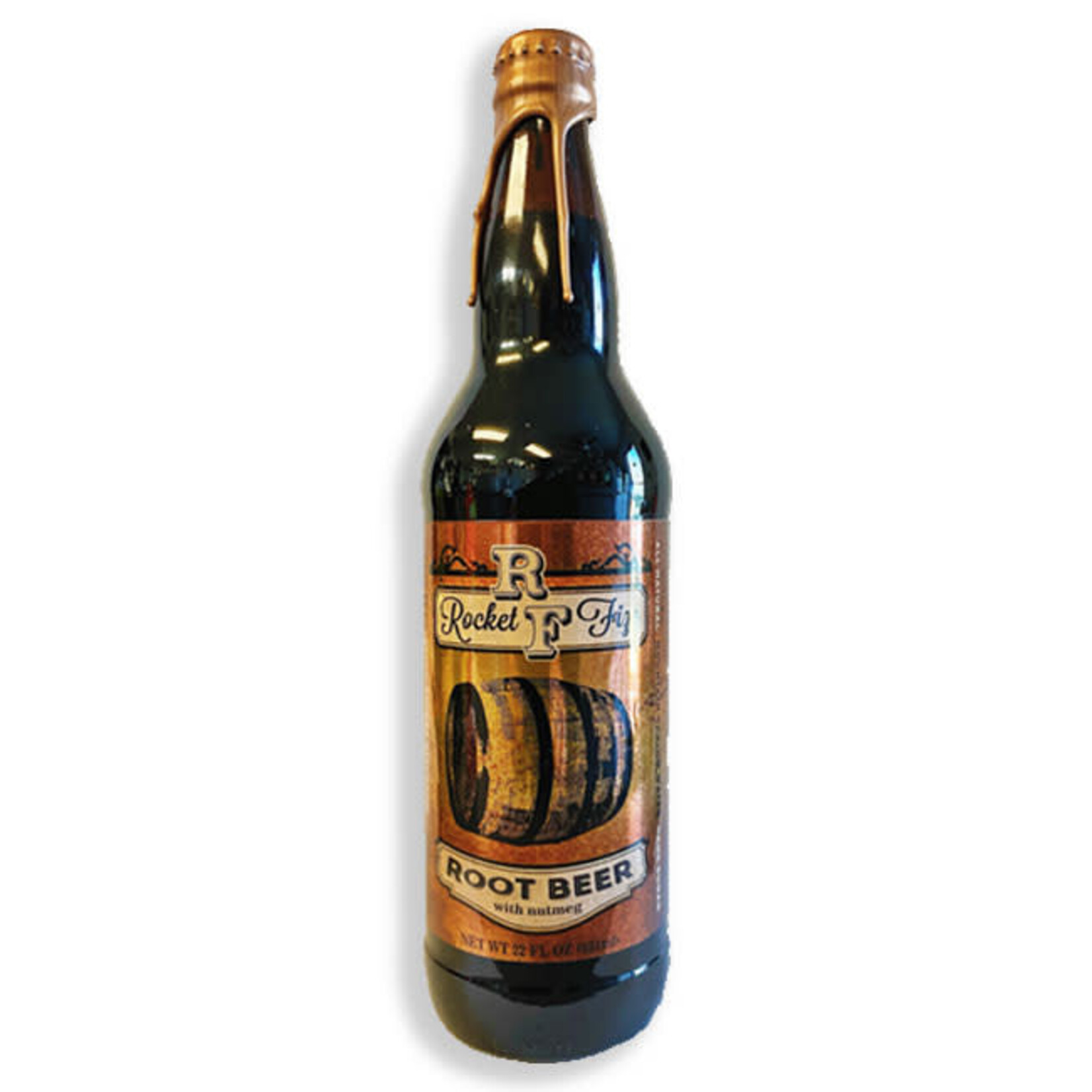 ROCKET FIZZ ROOT BEER WITH NUTMEG AND WAX DIPPED LID