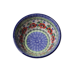 Polish Pottery 5" Deep Bowl, Red Flowers | Polish Pottery