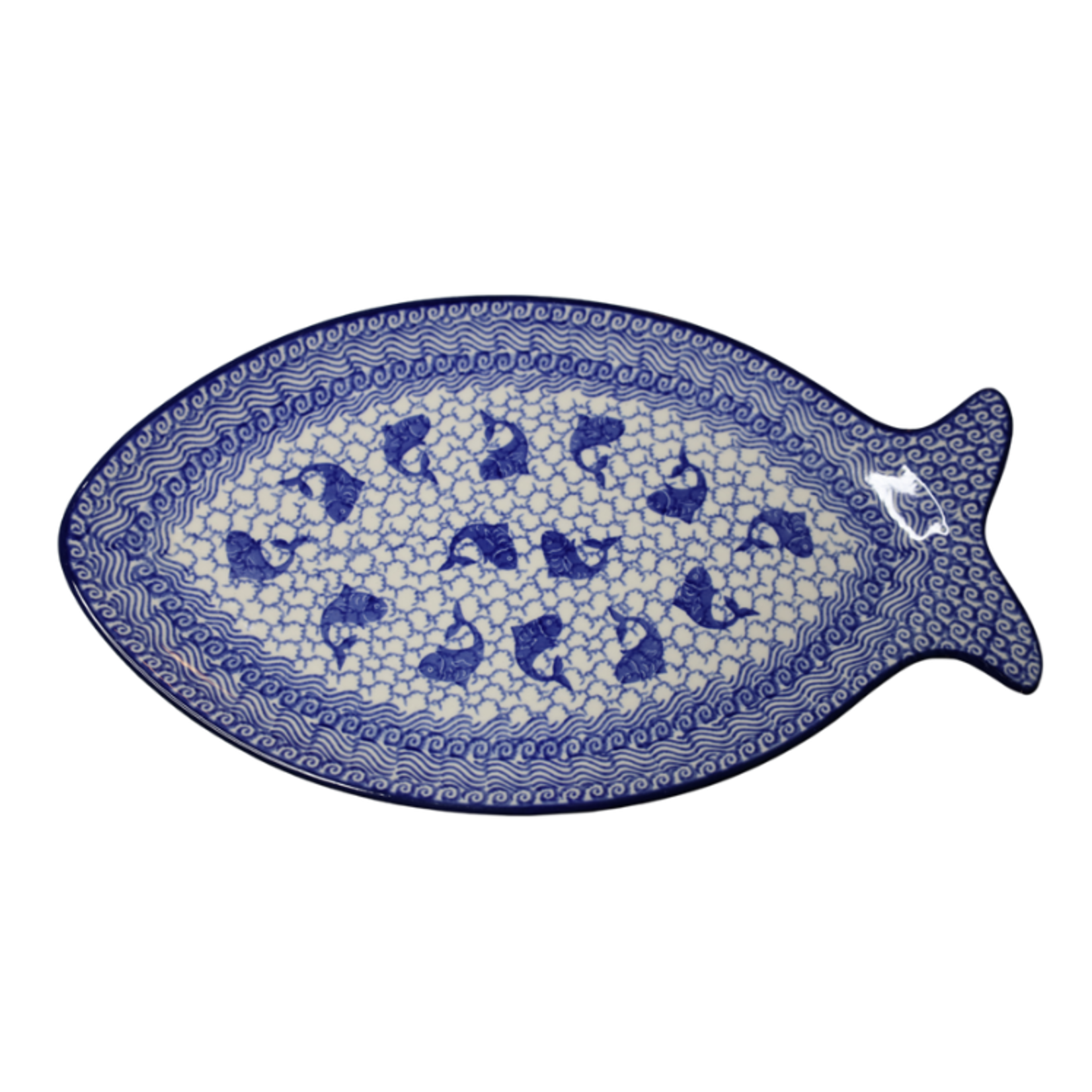 Polish Pottery Fish Platter, Long | Polish Pottery