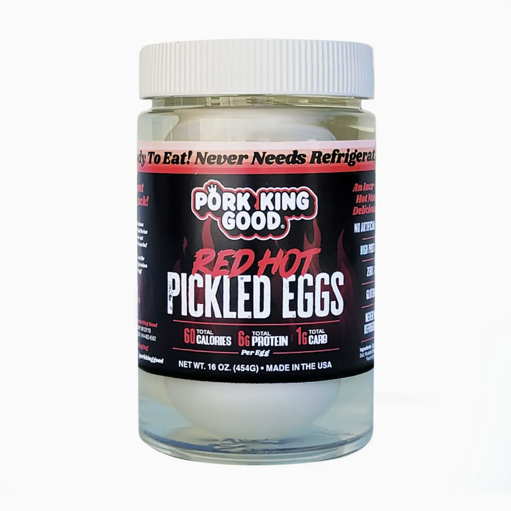 Pork King Good Red Hot Pickled Eggs Pint | Pork King Good