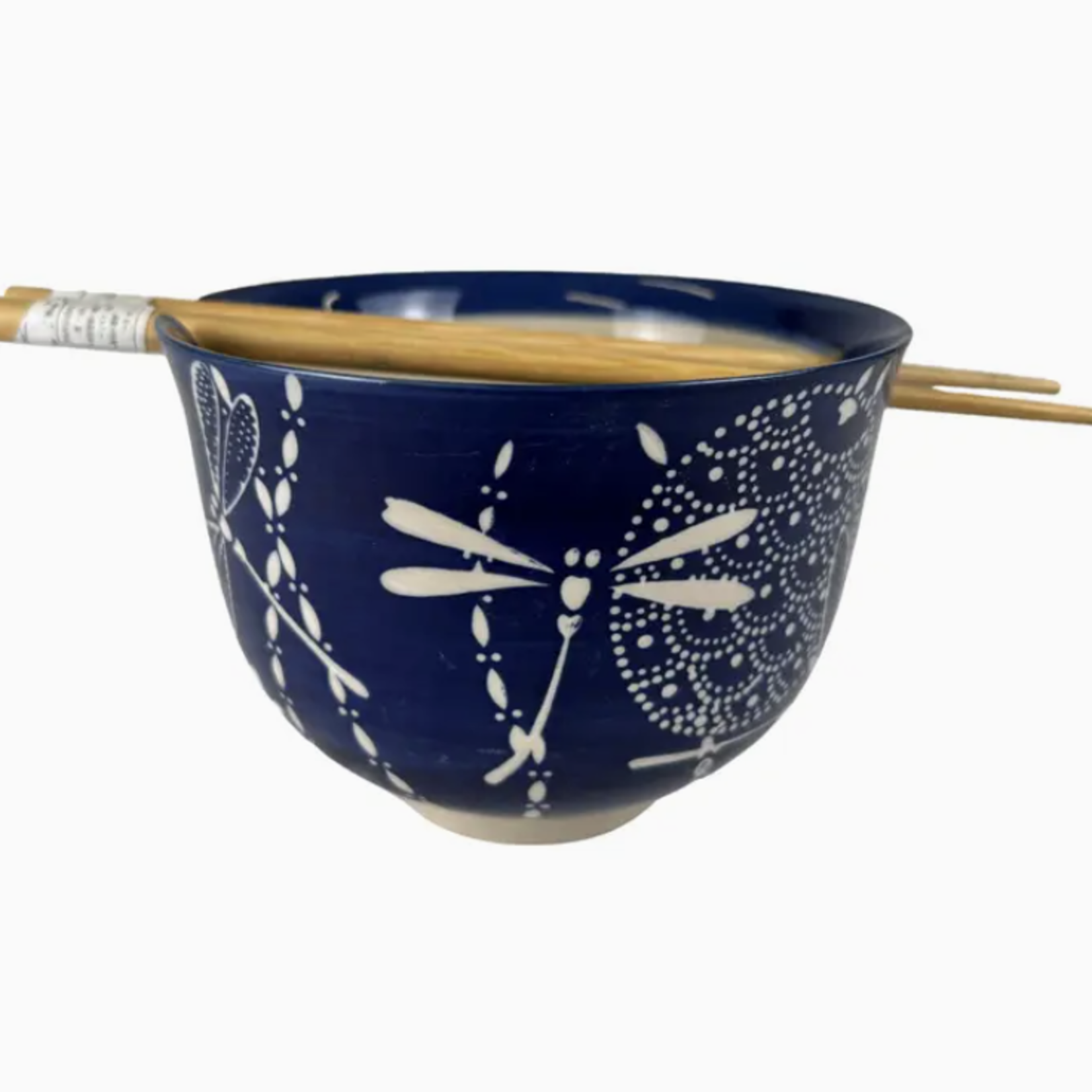 Urban Tokyo 18oz 5"D Donburi Bowl With Chopsticks Set Tombo Dragonfly Design (4/16) | Urban Tokyo