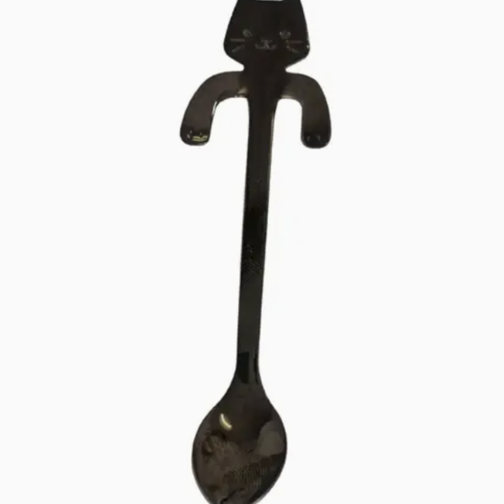 Urban Tokyo Cat Hanging 4.5"L Tea Spoon Black