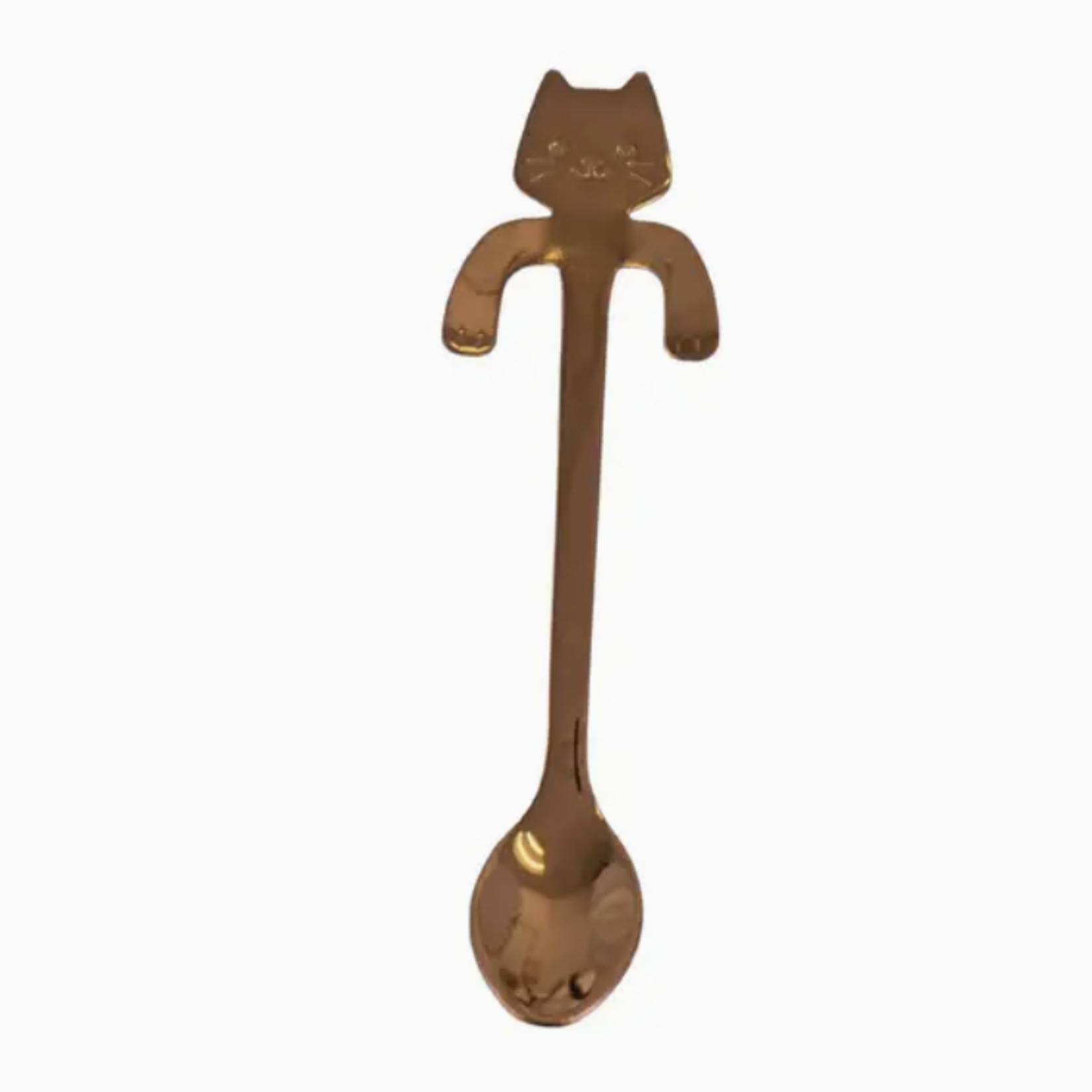 Urban Tokyo Cat Hanging 4.5"L Tea Spoon Rose Gold