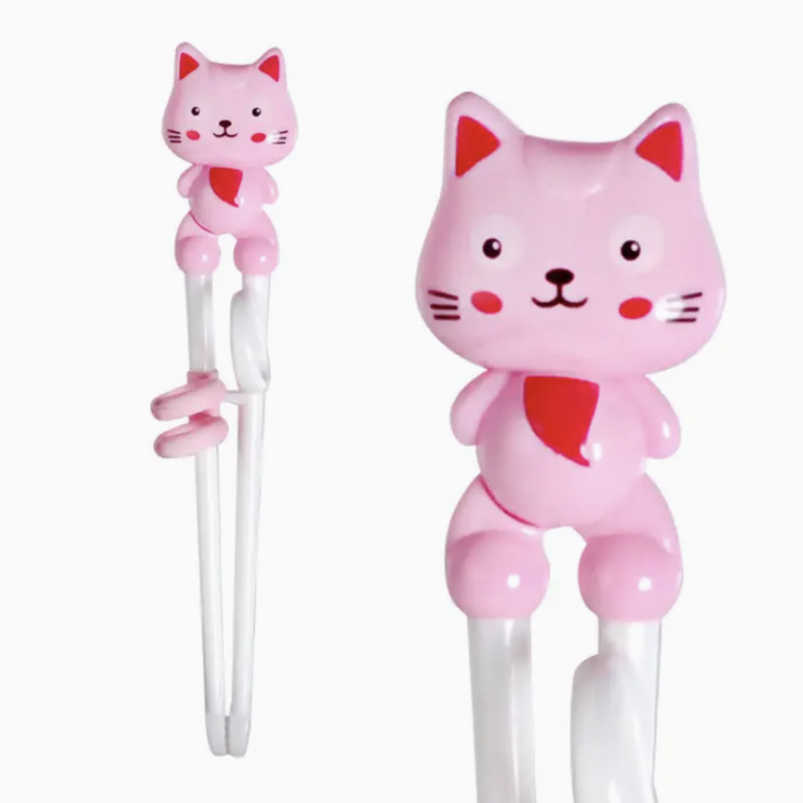 Urban Tokyo Pink Cat Training Chopsticks Plastic With Adjustable Silicon