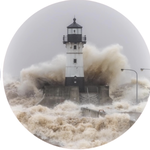 Andrea's Silicone Trivets Jar Opener, Lighthouse Waves Crashing