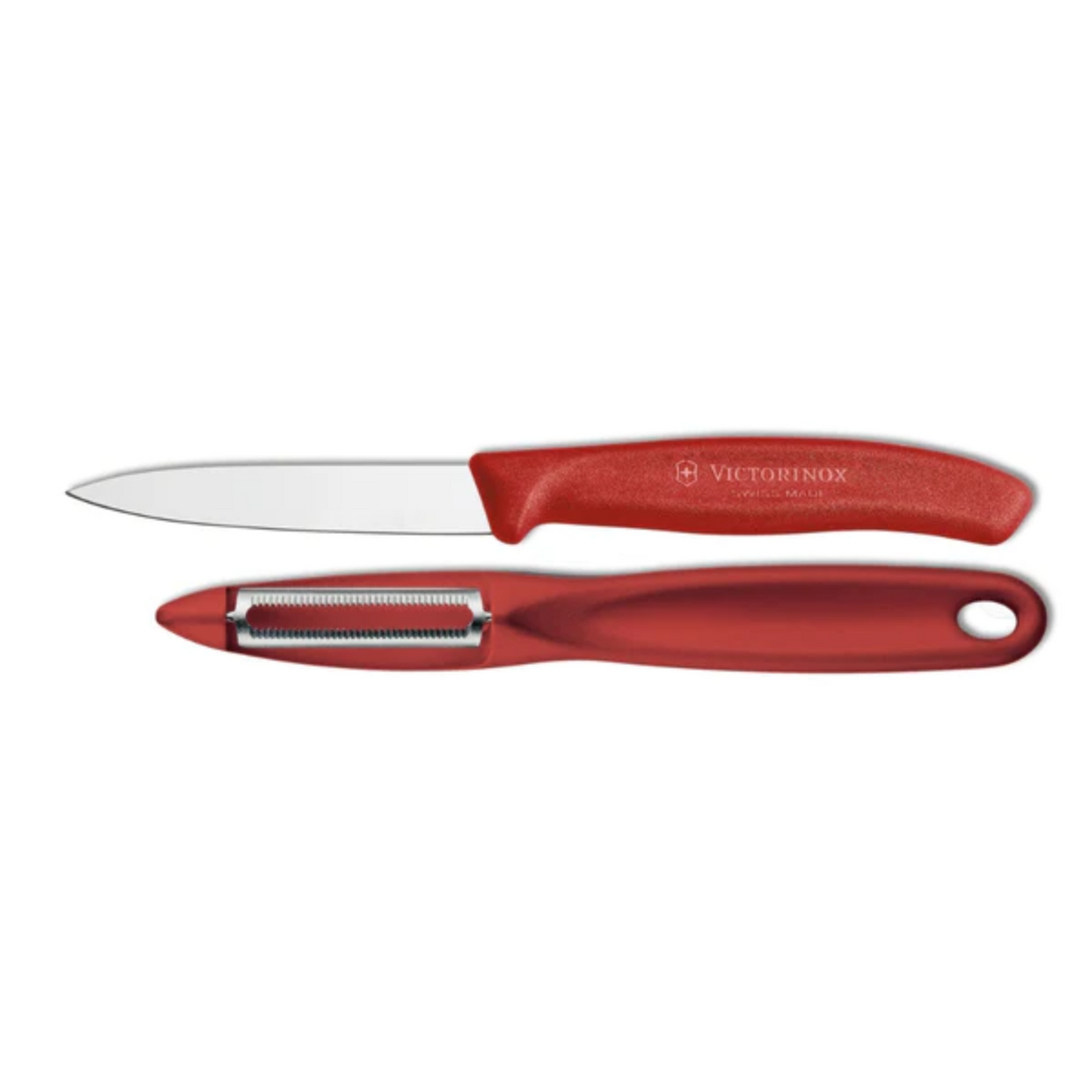 Victorinox Serrated Peeler & 3¼" Paring Red - Swiss Classic