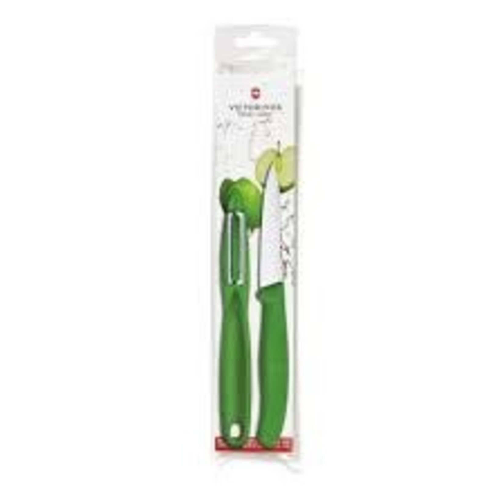 Victorinox Serrated Peeler & 3¼" Paring Green - Swiss Classic
