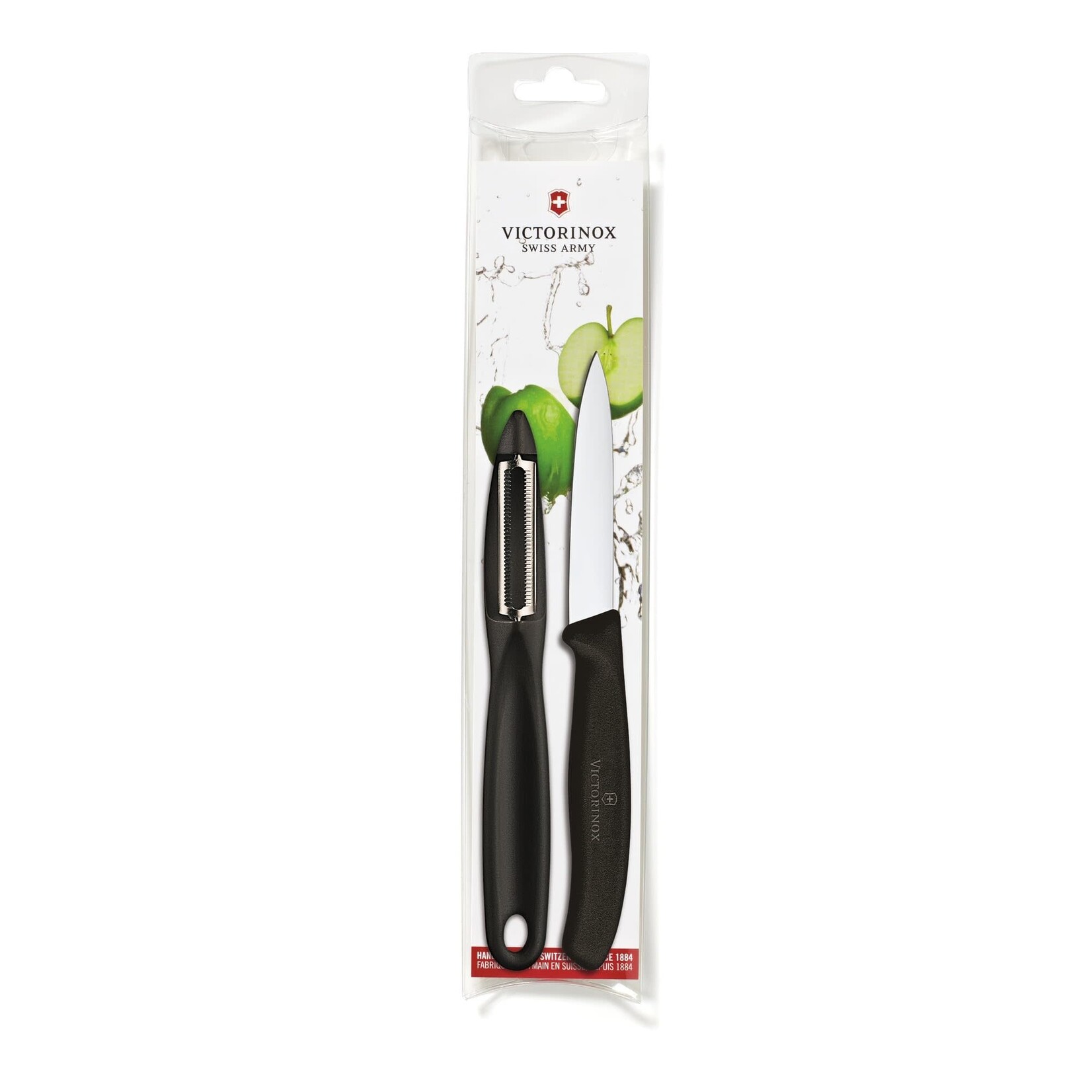 Victorinox Serrated Peeler & 3¼" Paring Black - Swiss Classic