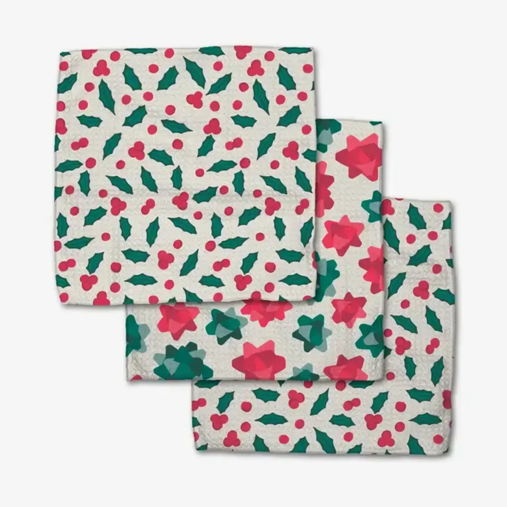 Geometry Dishcloth Set - Christmas Bows | Geometry