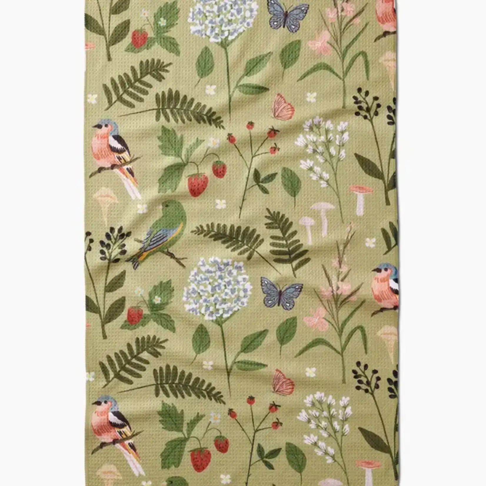 Geometry Good Green Earth Tea Towel