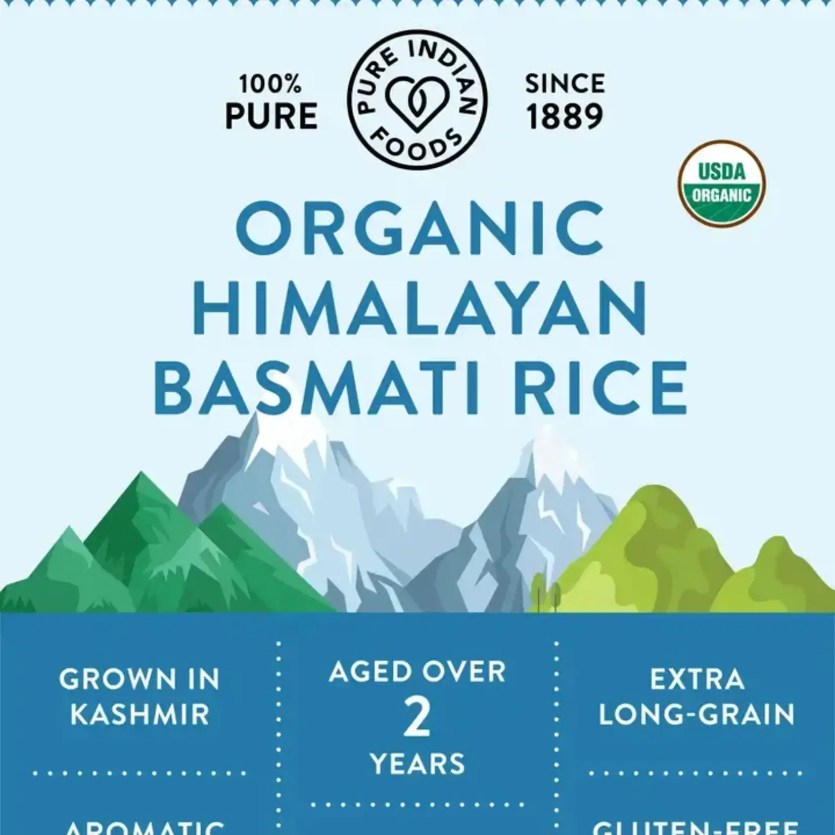Pure Indian Foods Himalayan Basmati Rice Aged 2 Years, Certified Organic - 2 l