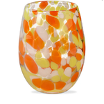Tag Orange Multi CONFETTI STEMLESS WINE GLASS ORG MULT