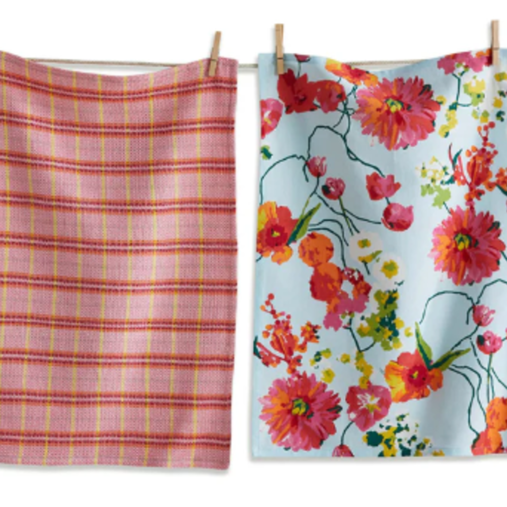 Tag Multi BLOOMING FLOWERS DISHTOWEL  S/2