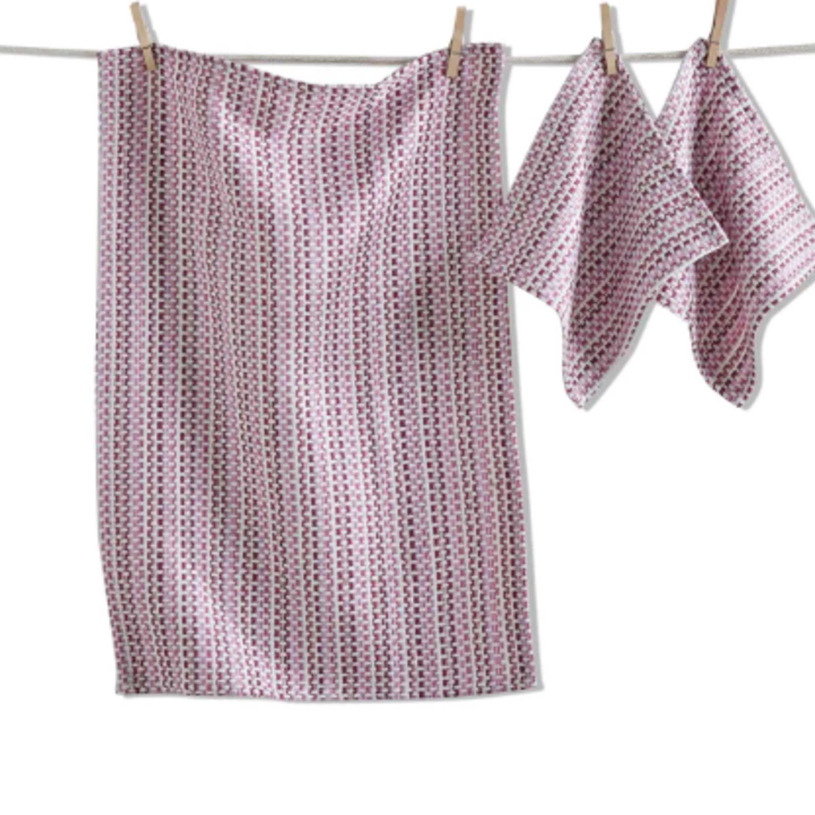 Tag Purple Multi VARIEGATED DISHTOWEL & CLOTH S/3 PURP
