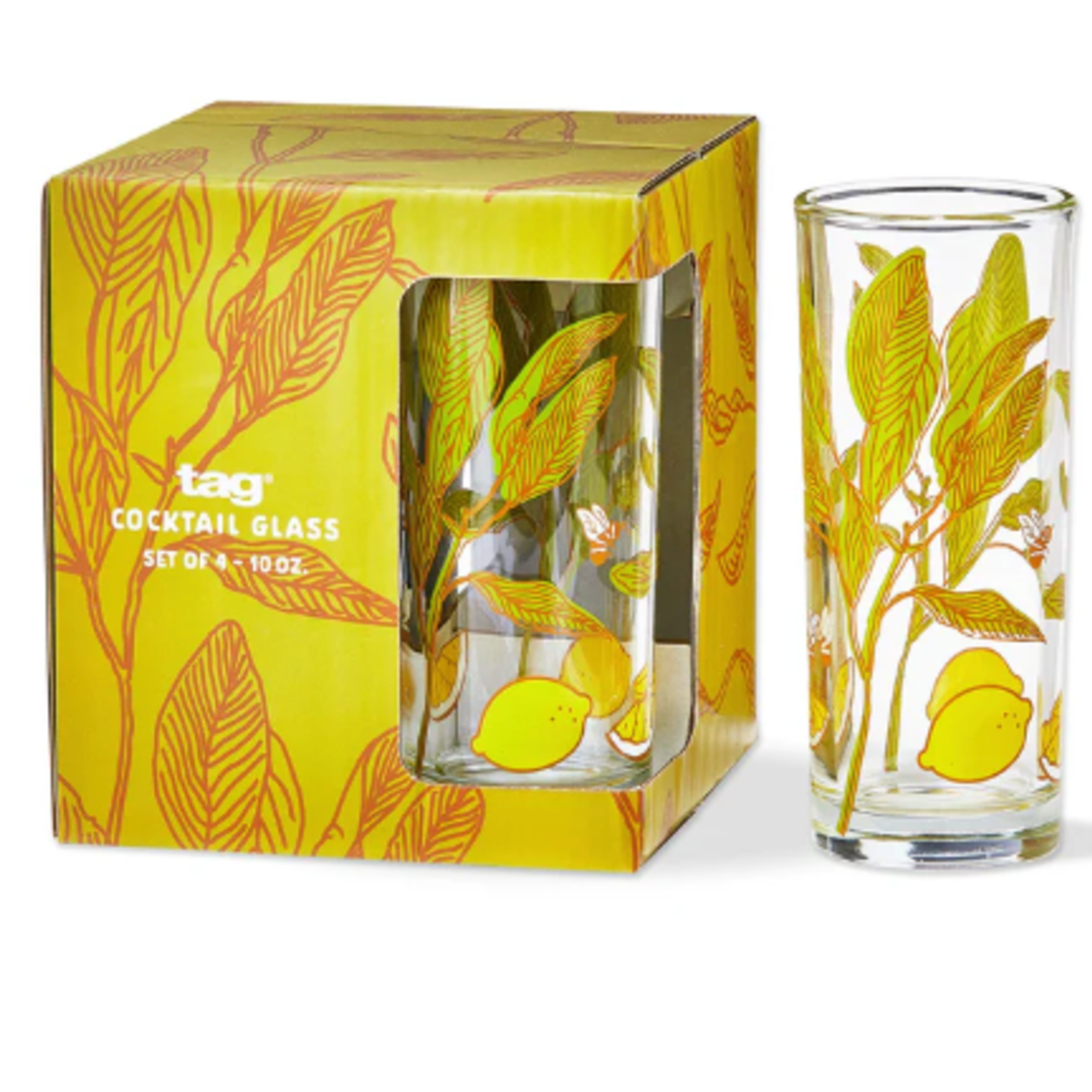 Tag Multi LAVENDER & HONEY LEMON DRINKS GLASS S/4 | Tag