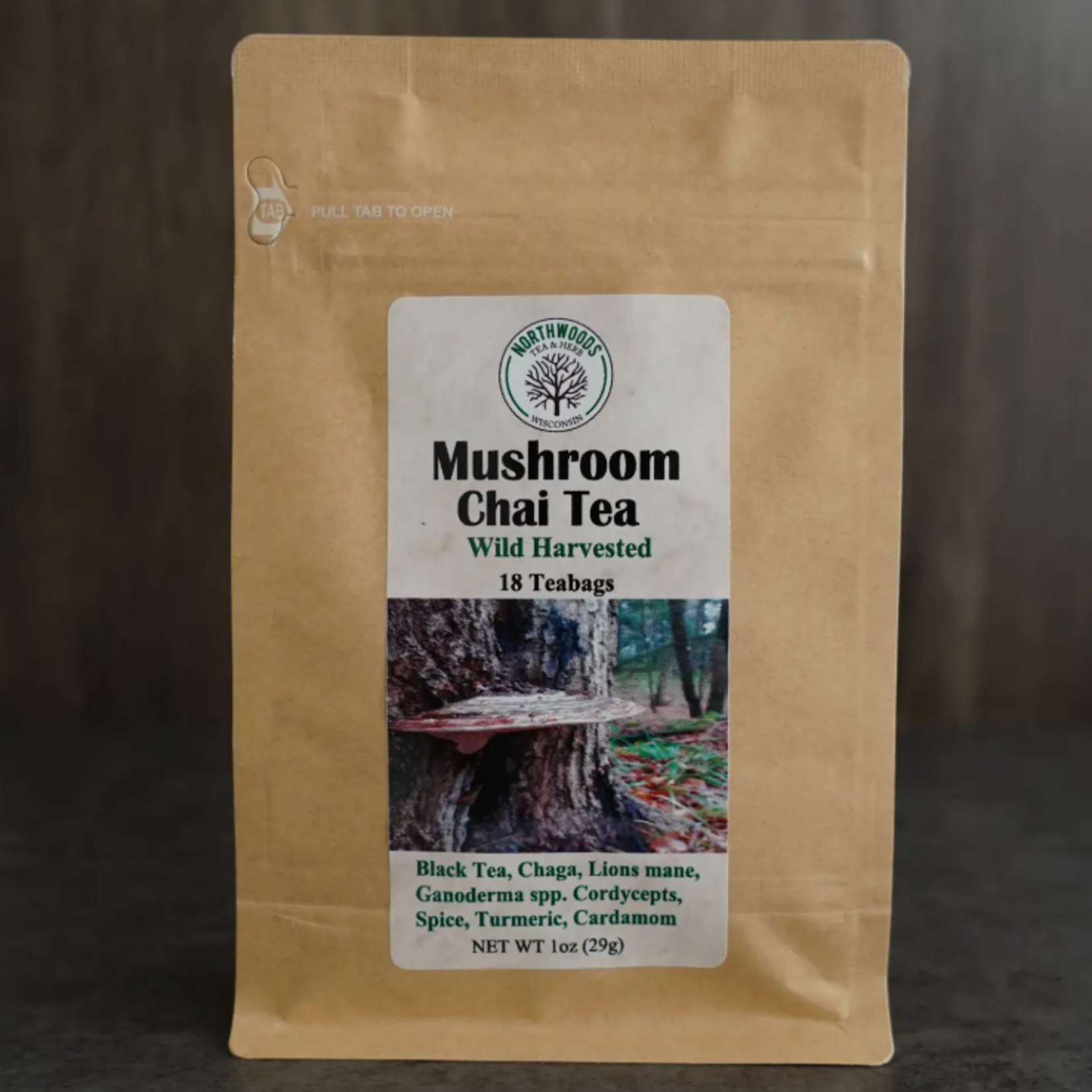 Northwoods Tea & Herb Mushroom Black Tea (CHAI SPICED) | Northwoods Tea & Herb