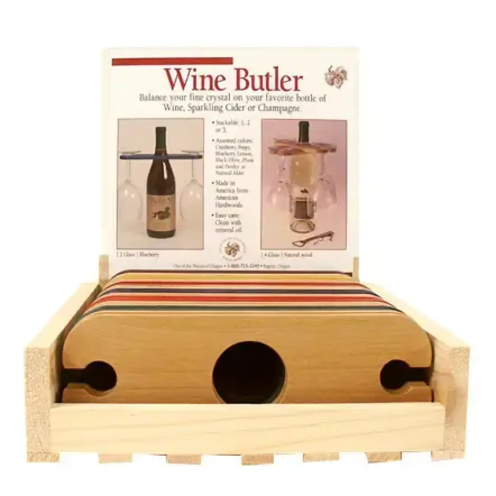 Out of the Woods of Oregon Alder Wine Butler / Wine Glass Holder CDU(24) | Out of the Woods of Oregon