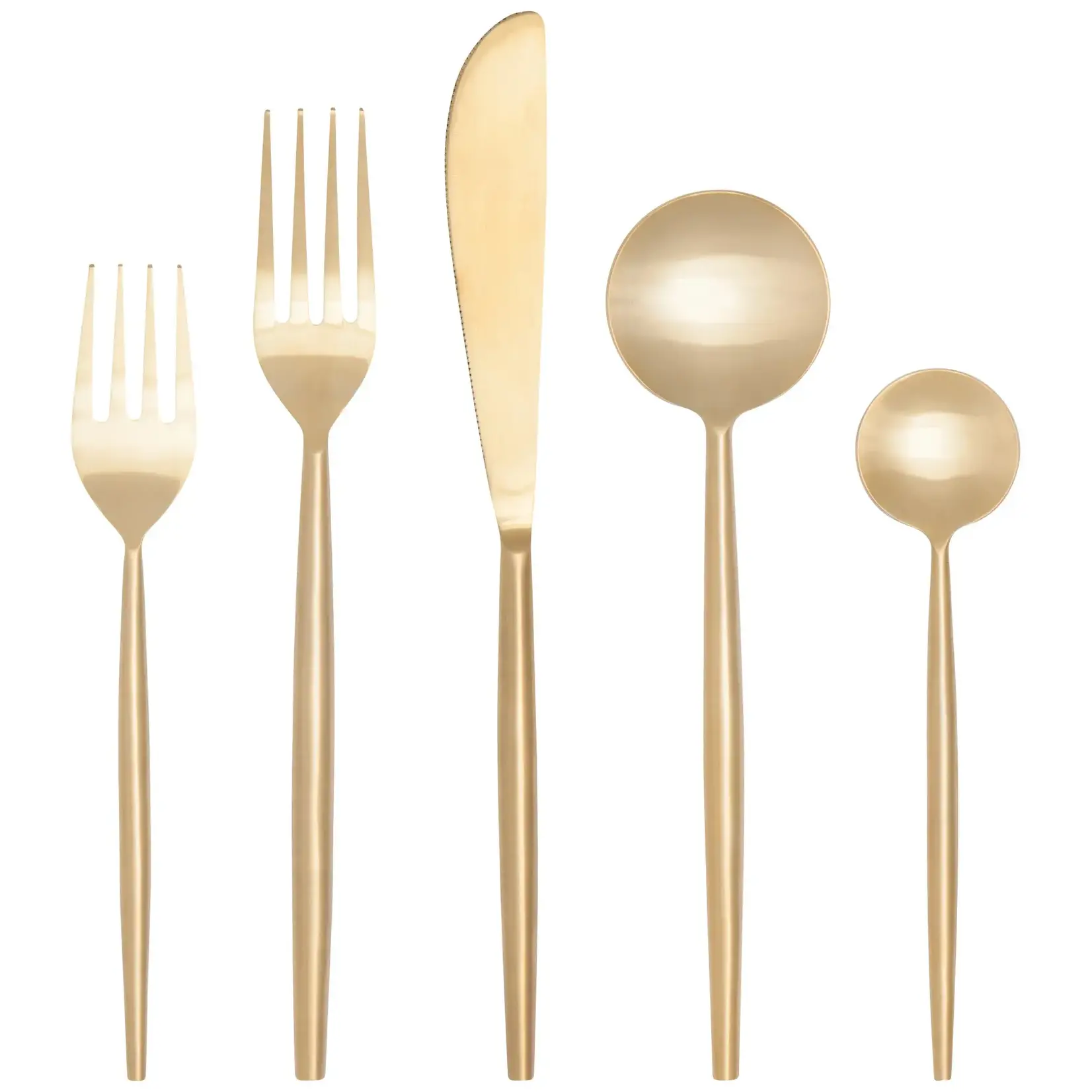 Danica Brands Flatware Set/5 Taper - Matte Gold