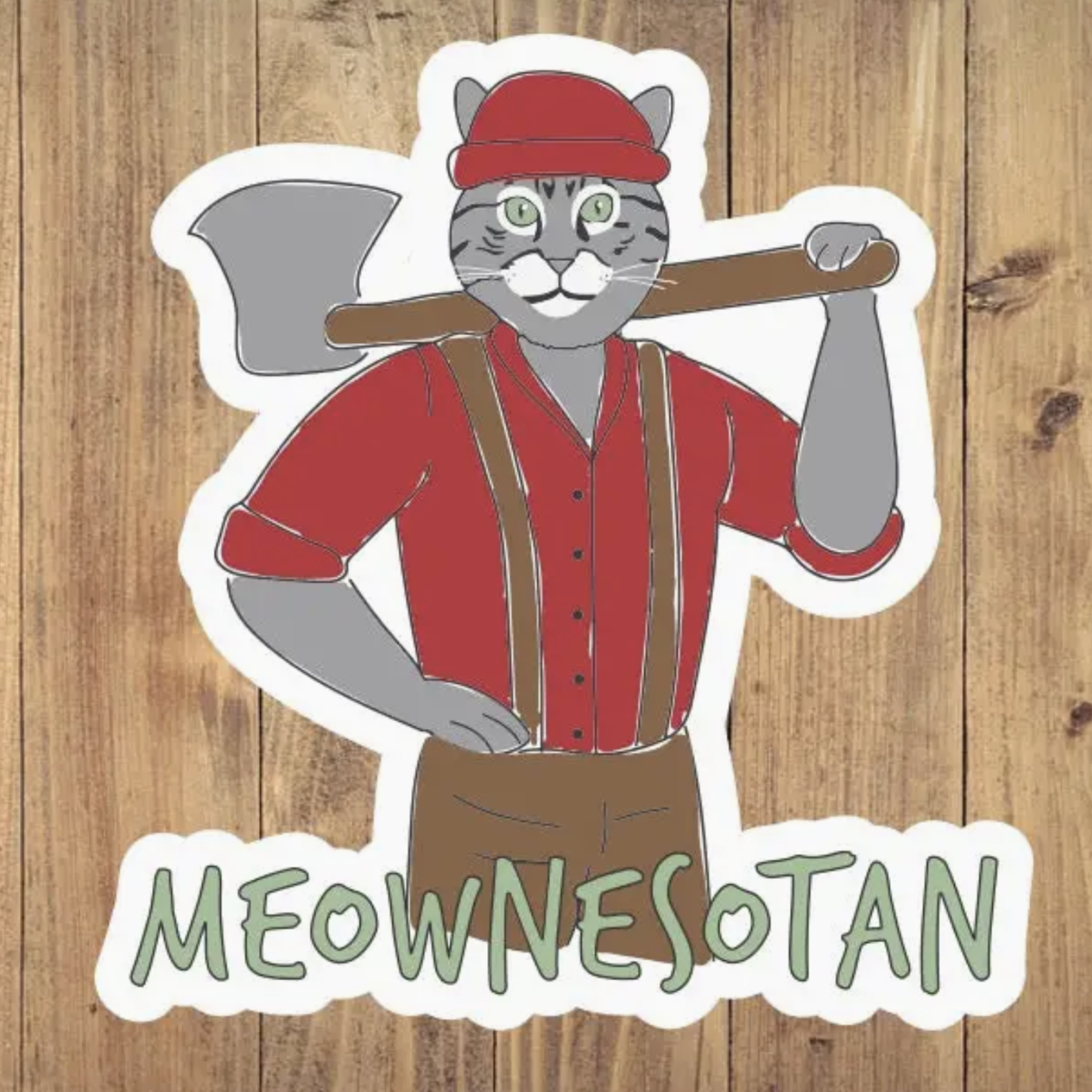 Minnesota Awesome Meownesotan Minnesota Vinyl Sticker | Minnesota Awesome
