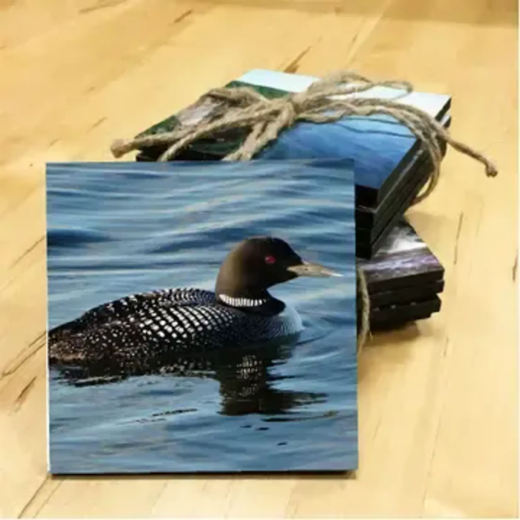 Minnesota Awesome Loon Wooden Coaster