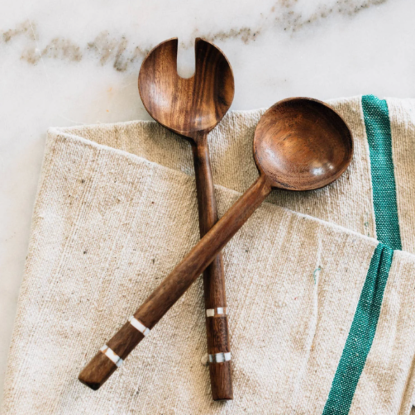 Salad Servers - Shell-Striped (Quade & Lockhart Registry)