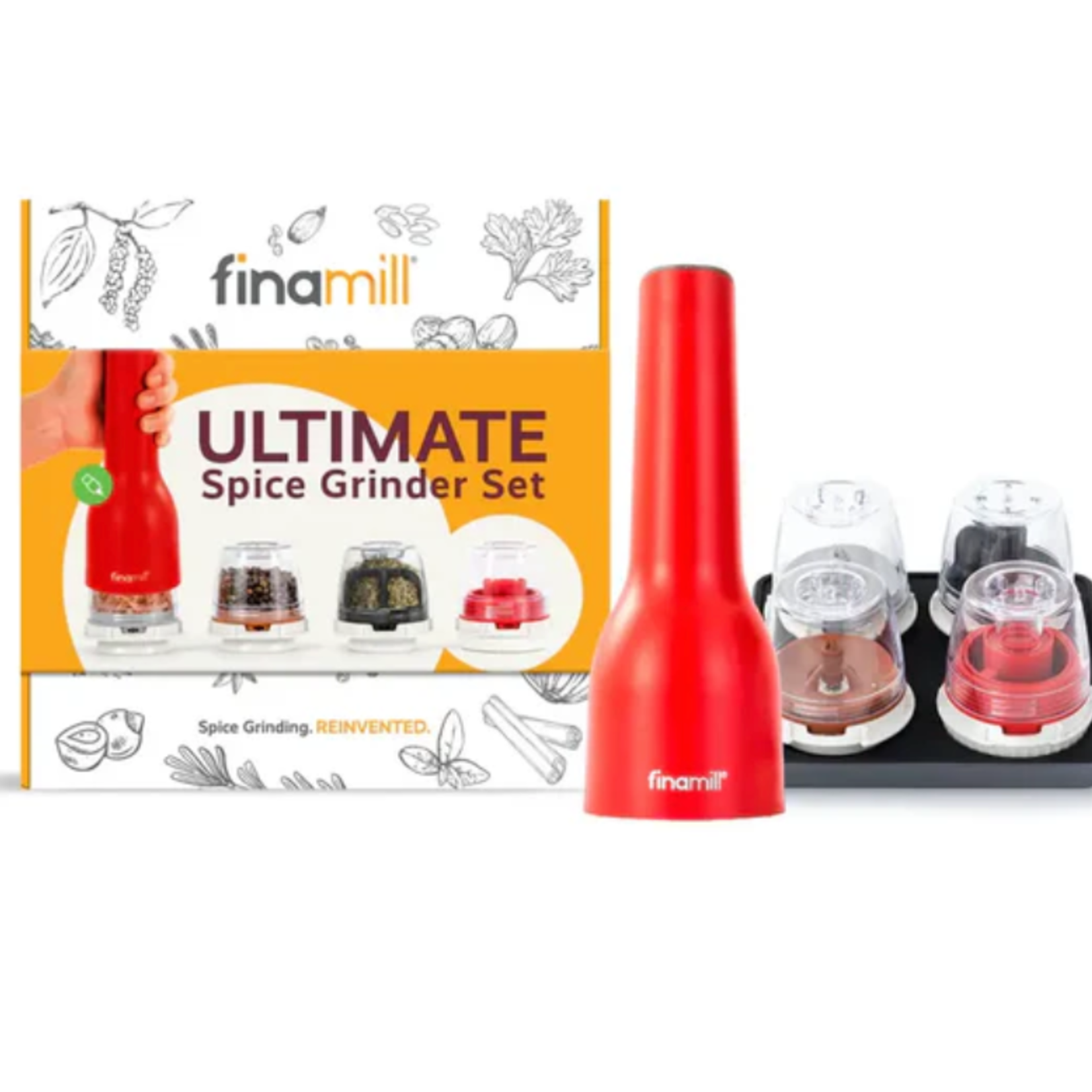 Finamill Gift Pack USB Sangria (includes MAX, GT, ProPlus, PepperCorn, Quartet Tray) (Quade & Lockhart Registry)