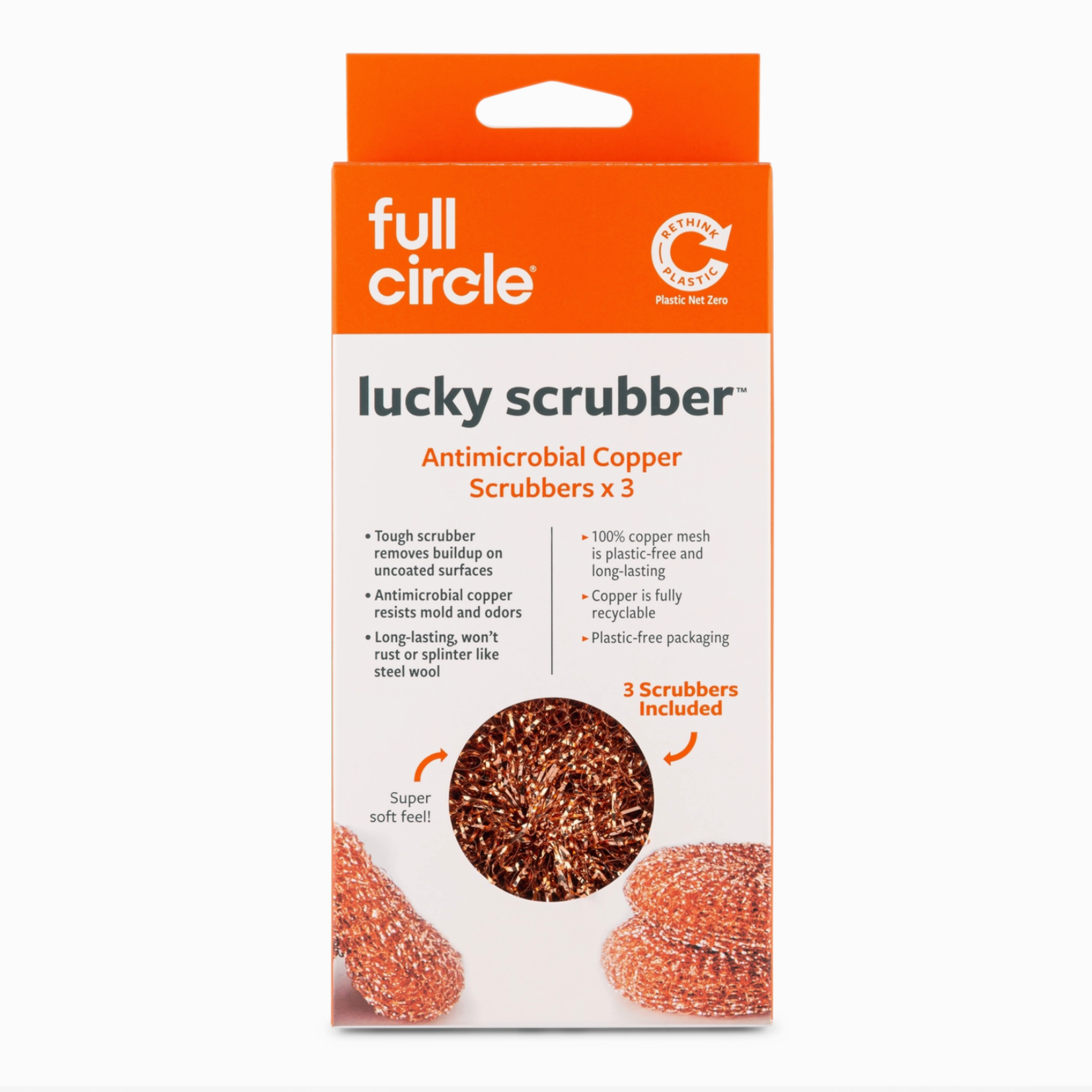 Full Circle Lucky Scrubber - Antimicrobial Copper Scrubbers (3pk) | Full Circle