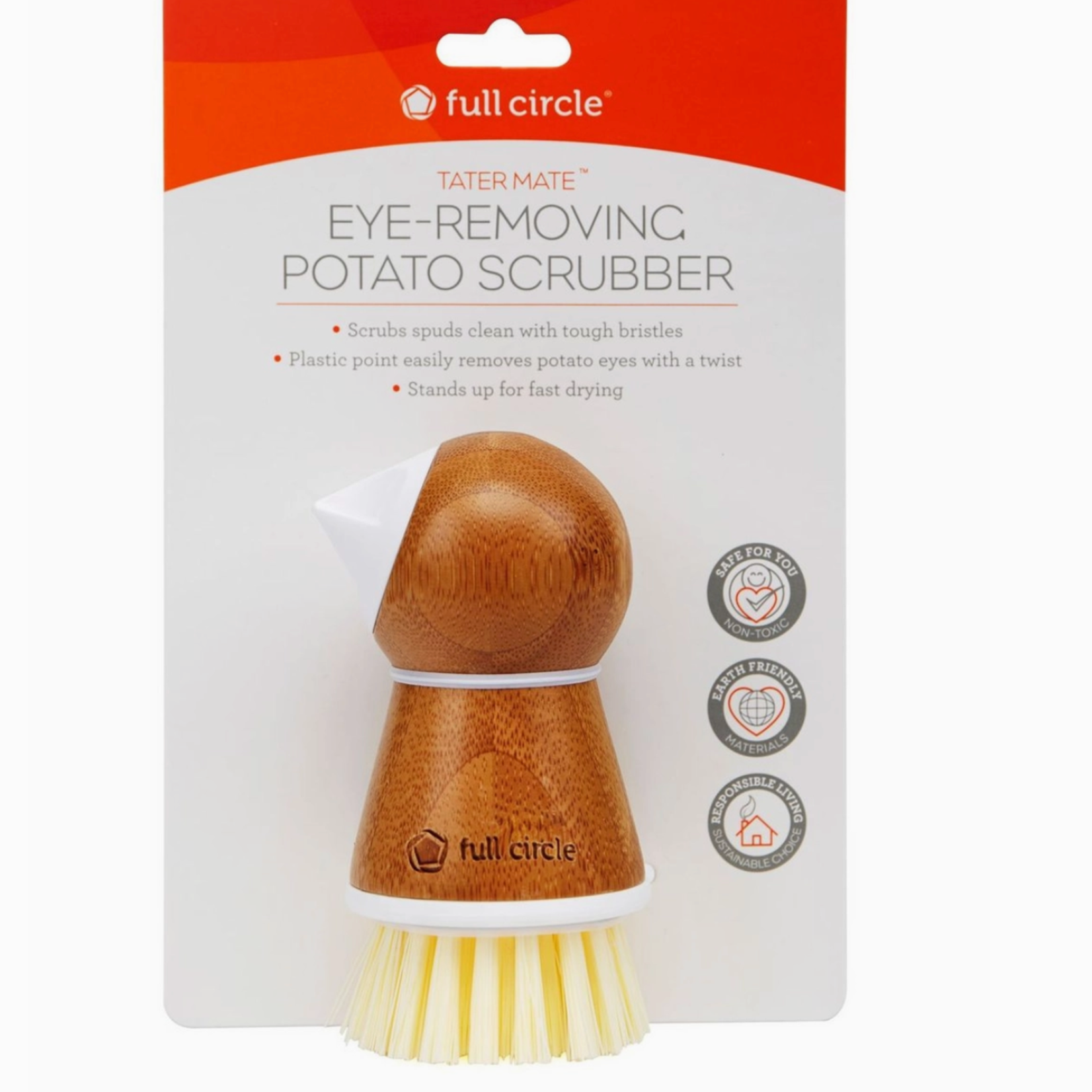 Full Circle Tater Mate Potato Scrubber, White