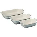 Le Creuset PROMO Heritage Set of 3 Rectangular Dishes - Sea Salt 1.1 qt., 2.5 qt. & 4 qt.