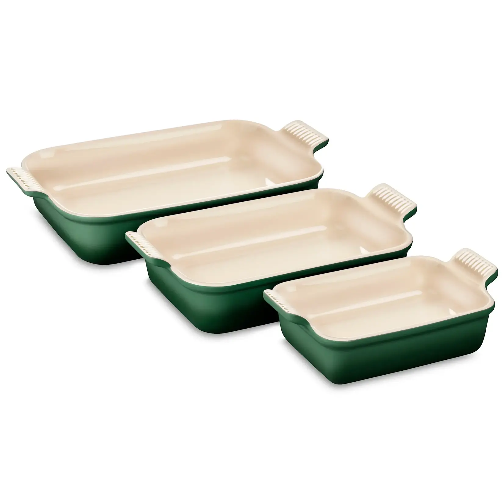 Le Creuset Heritage Set of 3 Rectangular Dishes - Artichaut - 1.1 qt., 2.5 qt. & 4 qt.