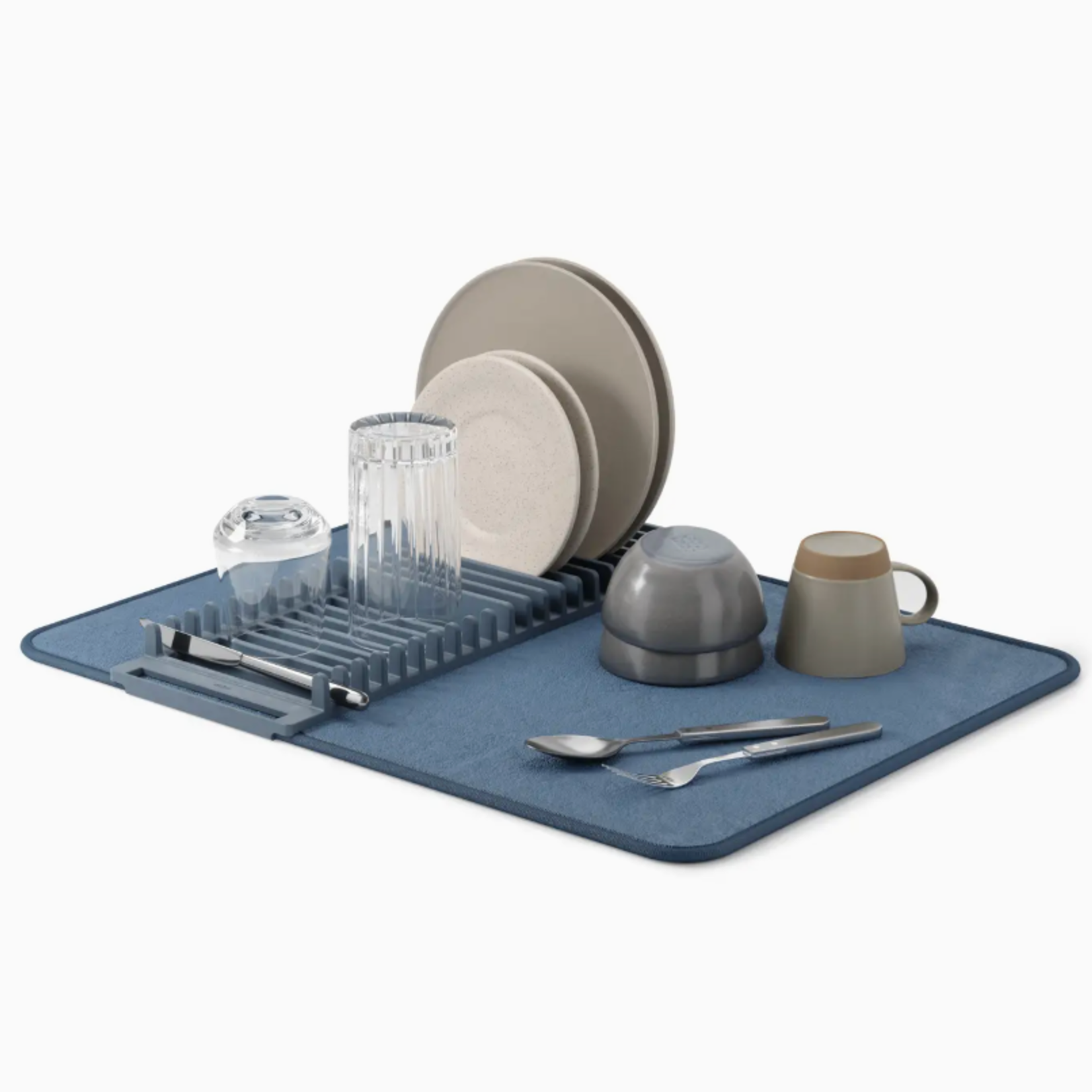 Umbra UDry Dish Rack with Drying Mat - Slate Blue | Umbra
